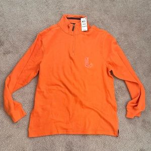 Club Room 1/2 quarter zip ribbed sweater, orange, size large - new w tags!